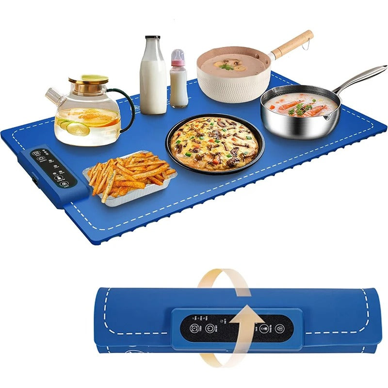 Food Warming Mat Adjustable Food Heating Pad Collapsible Fast Heating Silicone Hot Plate For Heating Breakfast Defrosted Food