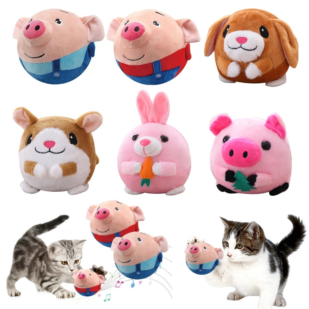 Electronic Pet Dog Toys Music Vibration Bouncing Ball Bite Puppy Ball Active Moving Pet Plush Sing Dog Chewing Dog Accessories