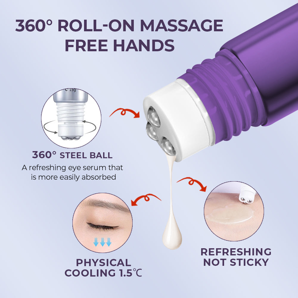 Custom Korean Vegan Massage Eye Roller Serum Anti-puffiness Anti Aging Brightening Caffeine Massage Repair Eye Bags Serum Cream