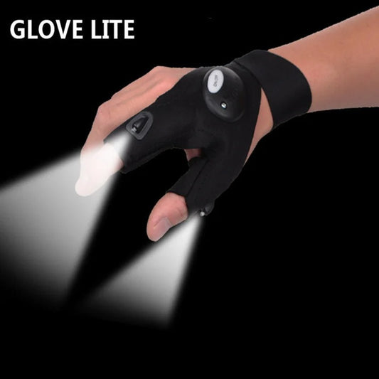 Fingerless Glove LED Flashlight Waterproof Torch Outdoor Tool Night LightFishing Camping Hiking Survival Rescue Multi Light Tool