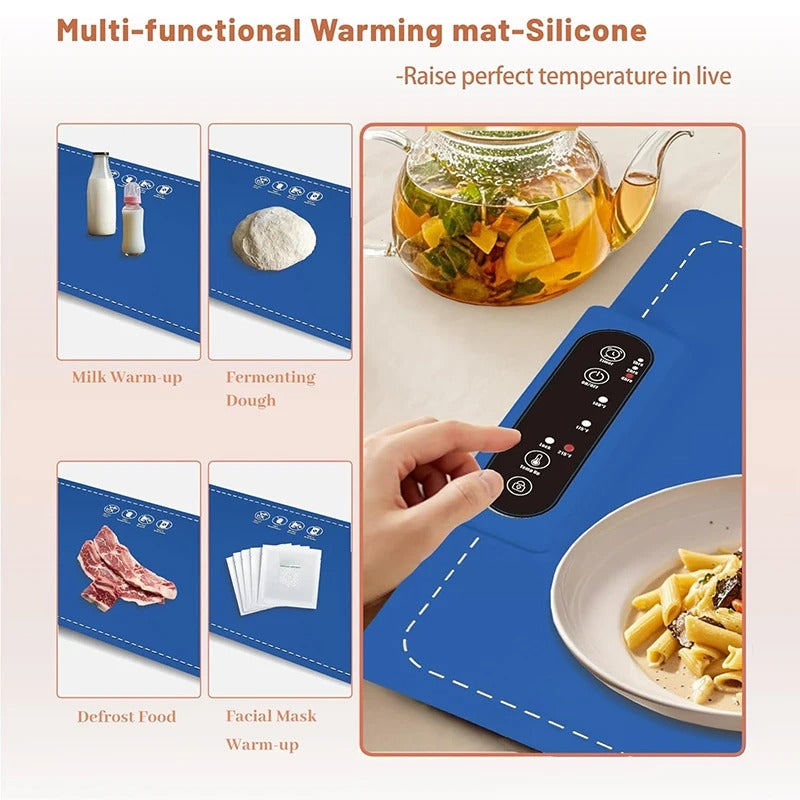 Food Warming Mat Adjustable Food Heating Pad Collapsible Fast Heating Silicone Hot Plate For Heating Breakfast Defrosted Food