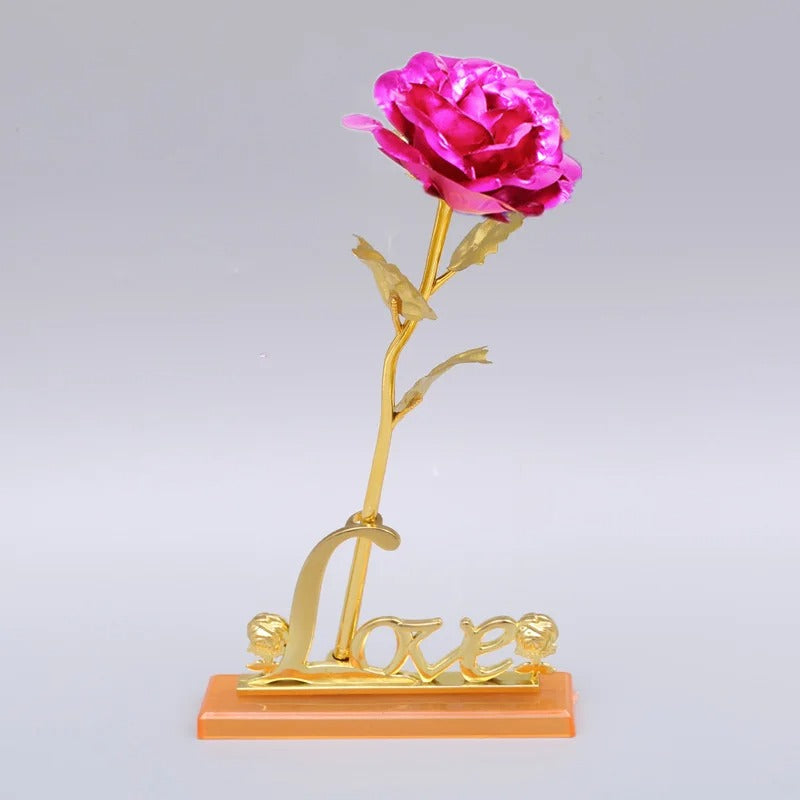 Artificial Crystal Flower with Light for Wife Girlfriend Gift,DIY Plated Rose Craft Gifts Box for Birthdays Anniversary Mother's